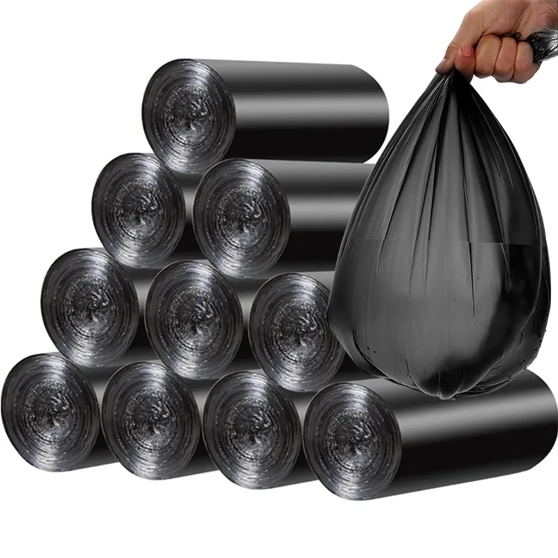 Zhangji 100pcs / 5 Rullkroppar 45x50cm Hushållens disponibla plastpåsar Hemförvaringspåse 5-7 L Rengöringspåse 211215