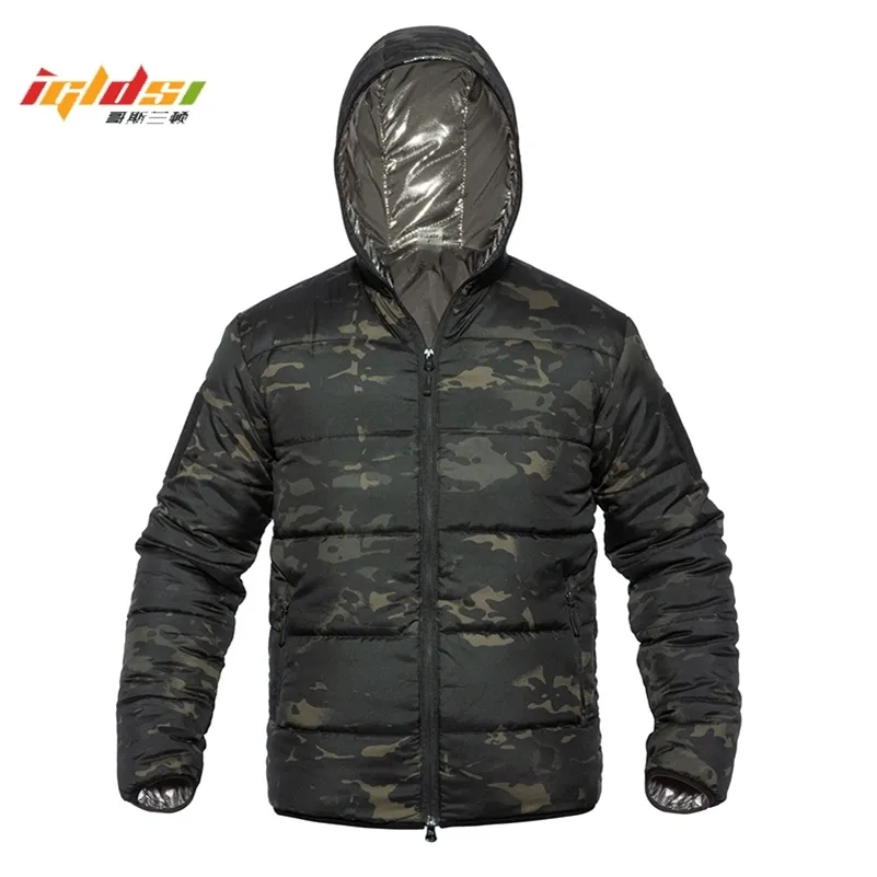 Men's Winter Down Jacket Cotton Parka Military Camouflage Spring Warm Thermal Hooded Male Winter Light Weight Jacket and Coat 211110