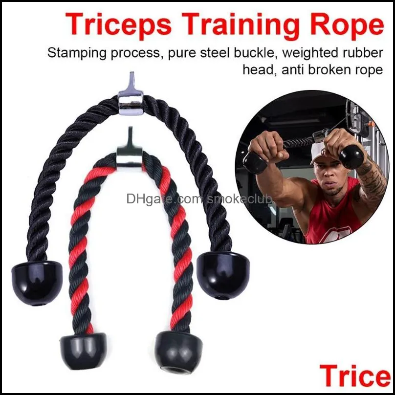 Resistance Bands Triceps Rope Nylon Drawstring Biceps Back Shoulder Exercise For Home Gym Pulldown Strength Trainning Building Pull