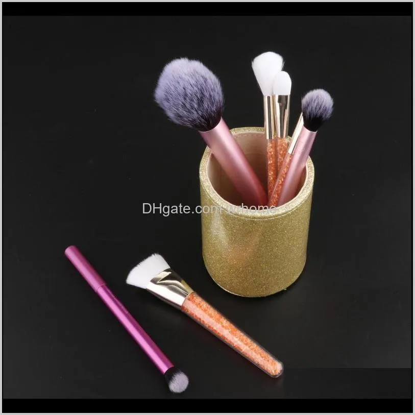 leather for home office stationery desktop organizer glitter pen holder makeup brush storage boxes & bins