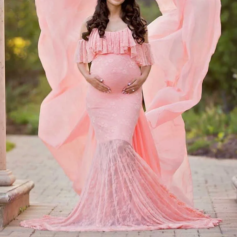 Vestidos De Encaje De Maternidad De Verano Para Sesión De Fotos