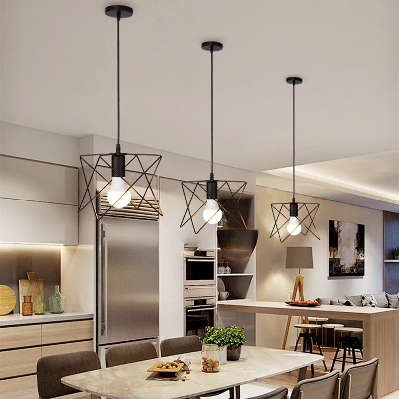 2PCS Lampadari A Sospensione Moderna Retrò E27 Plafoniere Antica Vintage Industriale Verde Lampadari A Sospensione Creativa Per Bar Studio Da Ufficio | Leroy Merlin - Foto 7