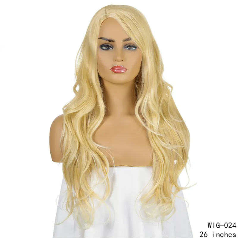 26 inches 613# Blonde Synthetic Wig Simulation Human Hair Wigs 3 Styles perruques de cheveux humains WIG-024