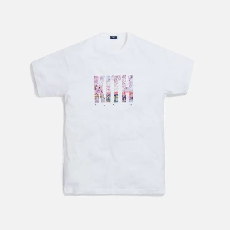 20SS KITH Tシャツ東京ランドマークチェリーブロッサムマウントフジメンメンズ女性TEES高品質ヒップホップTシャツariw