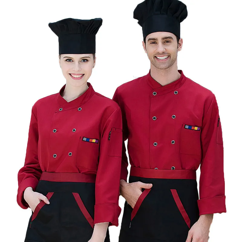 Uniformes de Chef ropa de Chef de manga larga uniforme para restaurante cocina abrigo de cocina chaquetas de trabajo de camarero traje de