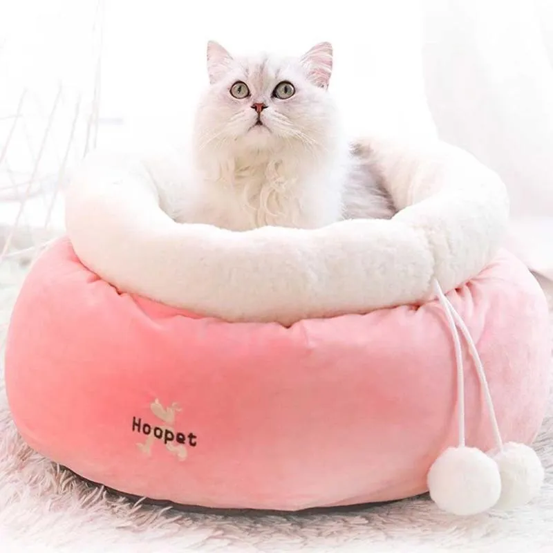 Round Pet Nest Kennel Small Cat Puppy Bed House Miękkie Ciepłe Pad Comfy Calming Dog Kot Hondendeken 30o7 Kennels Długopisy