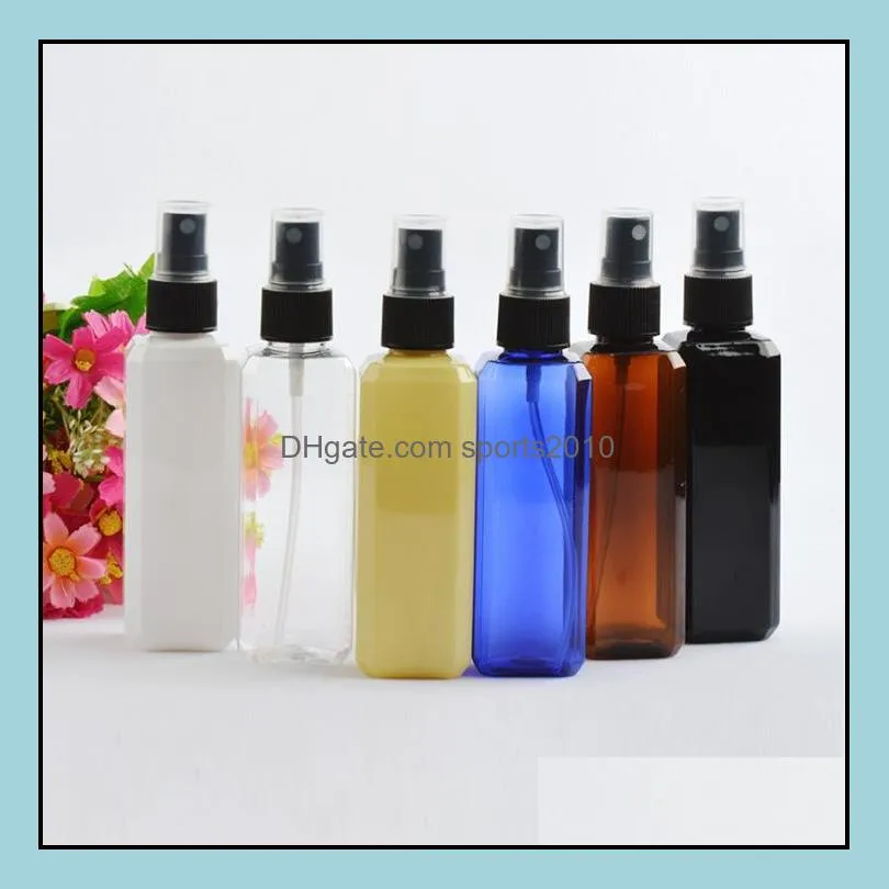 Packing Office School Business Industrial100ML Pet Rec Spray Bottle With Fine Sprayer Top Portable Square Travel Hand Sanitizer Bottles Wh