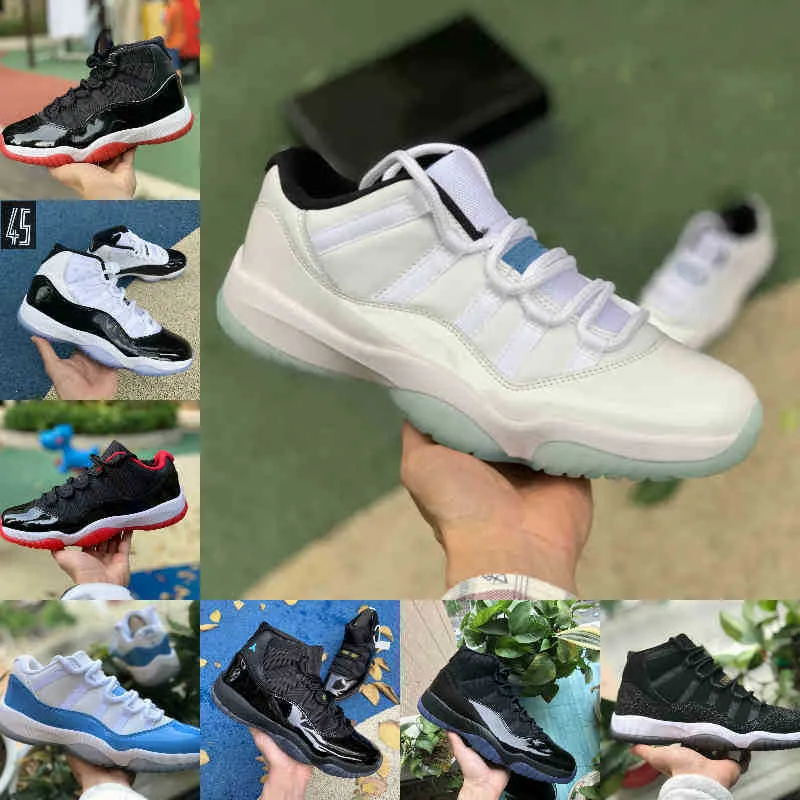 Jumpman Jubilee Pantone Bred 11 11s Yüksek Basketbol Ayakkabı Legend Mavi 25th Yıldönümü Uzay Jam Gama Mavi Paskalya Concord 45 Düşük Columbia Beyaz Kırmızı Sneakers