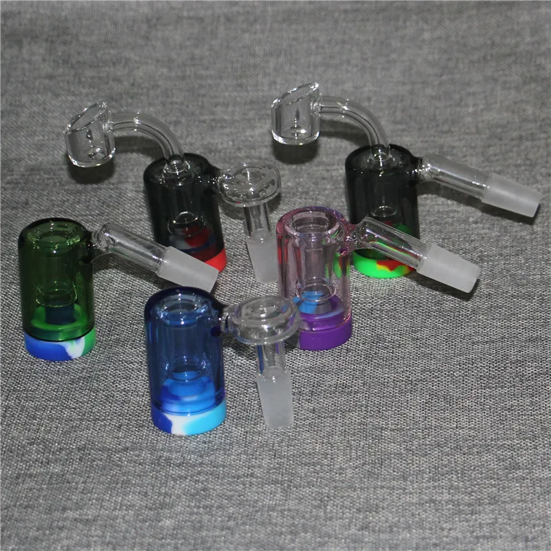 Narguilés 14mm 18mm Récupération Catchers Adaptateur Verre Cendrier Percolateur pour Bong Tuyaux D'eau 5ml Récipients En Silicone Brûleur À Huile