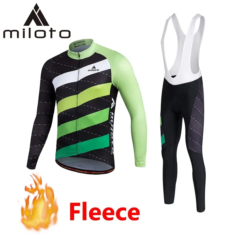 Miloto – maillot de cyclisme de l'équipe d'hiver, ensemble de vêtements de vélo, respirant, polaire thermique, chemise à manches longues, pantalon à bretelles, B9, 2024