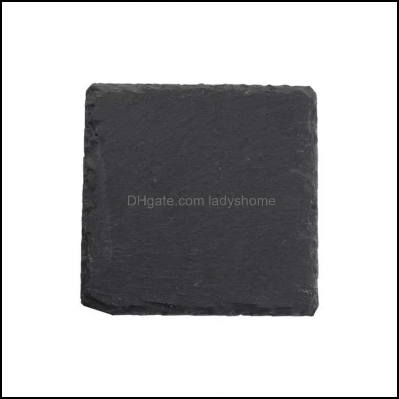 Natural Slate Coaster Table Decoration Whiskey Themed Wine Cup Holder Coasters Insulation Tea Mat HWF7542