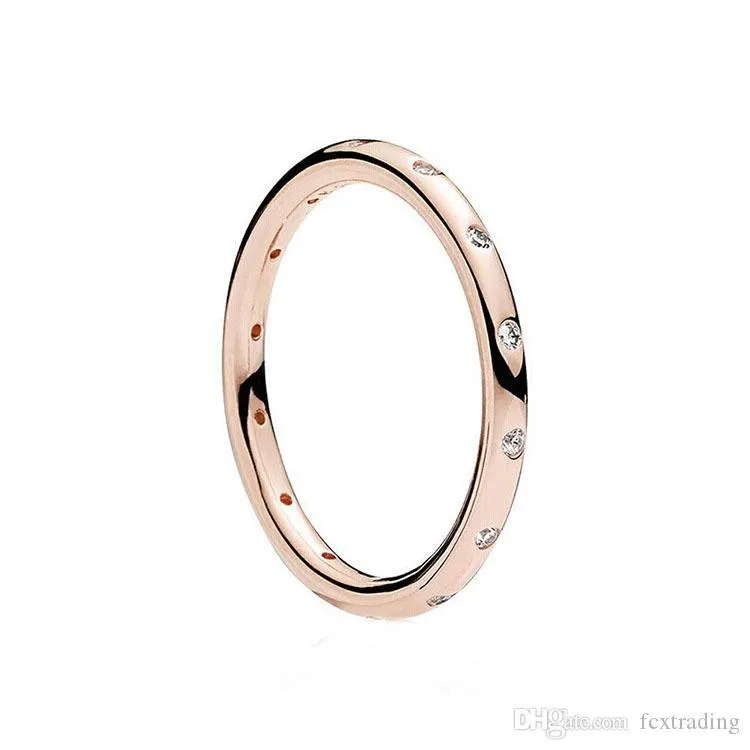charm rings 925 Sterling Silver Ring pure silver rose gold gold birthday gift women girl wedding Jewelry with bag or box