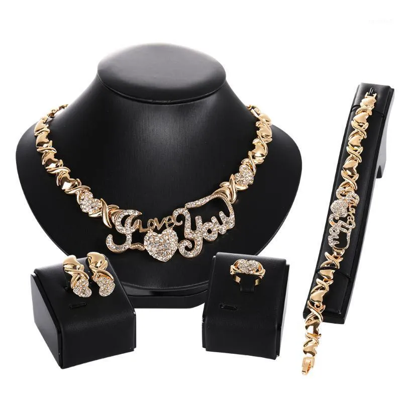 Earrings & Necklace Est Nigerian Beads Wedding Jewelry Set Bridal Dubai Gold Color Sets African Bracelet