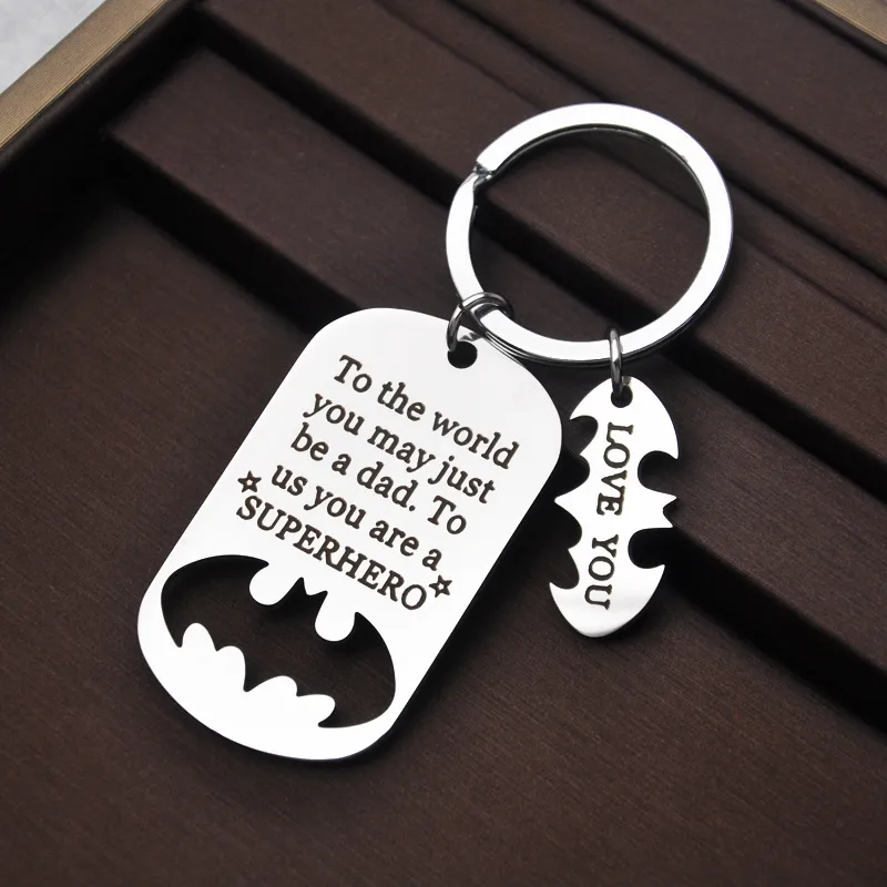 DIY Stainless Steel Key chain Engraved To the world you may just be a dad Keychain Father's Day Gift