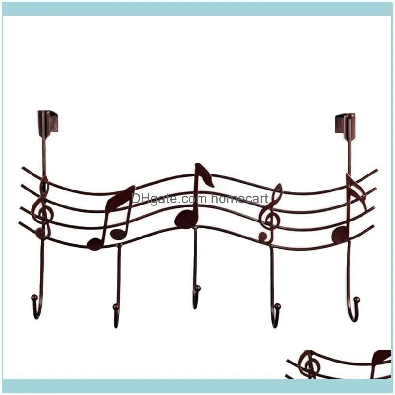 Rails Storage Housekeeping Organization Home & Gardenwavy Musical Notes 5 Hooks Wall Mounted Coat Rack Clothes Door Hanger Elegant266h