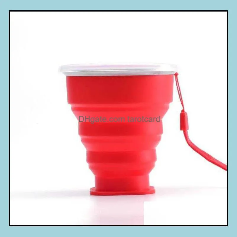 200PCS New Outdoor Travel Silicone Retractable Folding Cup Telescopic Collapsible Portable Water Cup 200-300ml