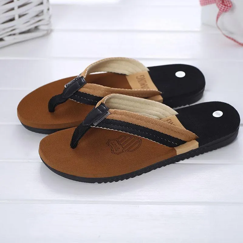 Chinelos homens coreano estilo antiderrapante sandálias casuais flip-flop cor correspondência praia moda mens flip flop flop