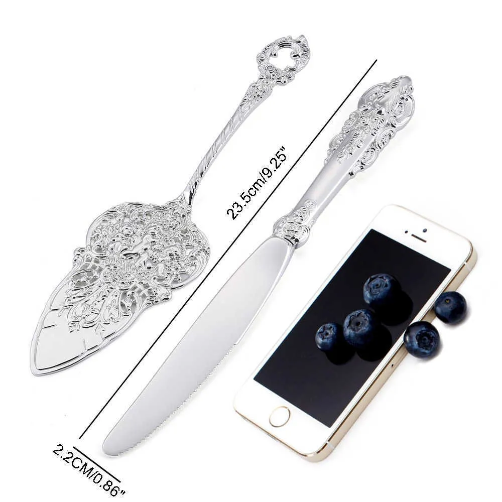 9.25 Silver Wedding Cake Serve Set Small Shovel Knife Baroque Party  Decorating Birthday Silverware Christmas Gift 211023 From Tuo10, $11.19 |  DHgate.Com, image size:1000x1000