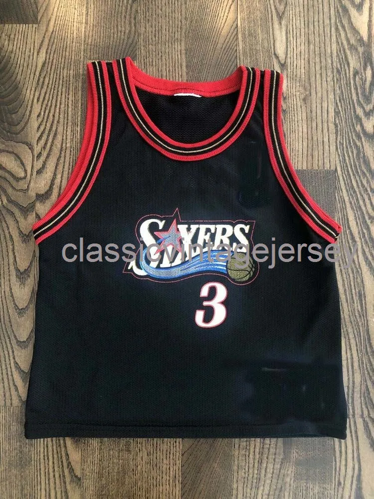 Stitched Custom Rare Allen Iverson #3 Champion Jersey Toddler Basketball Jerseys