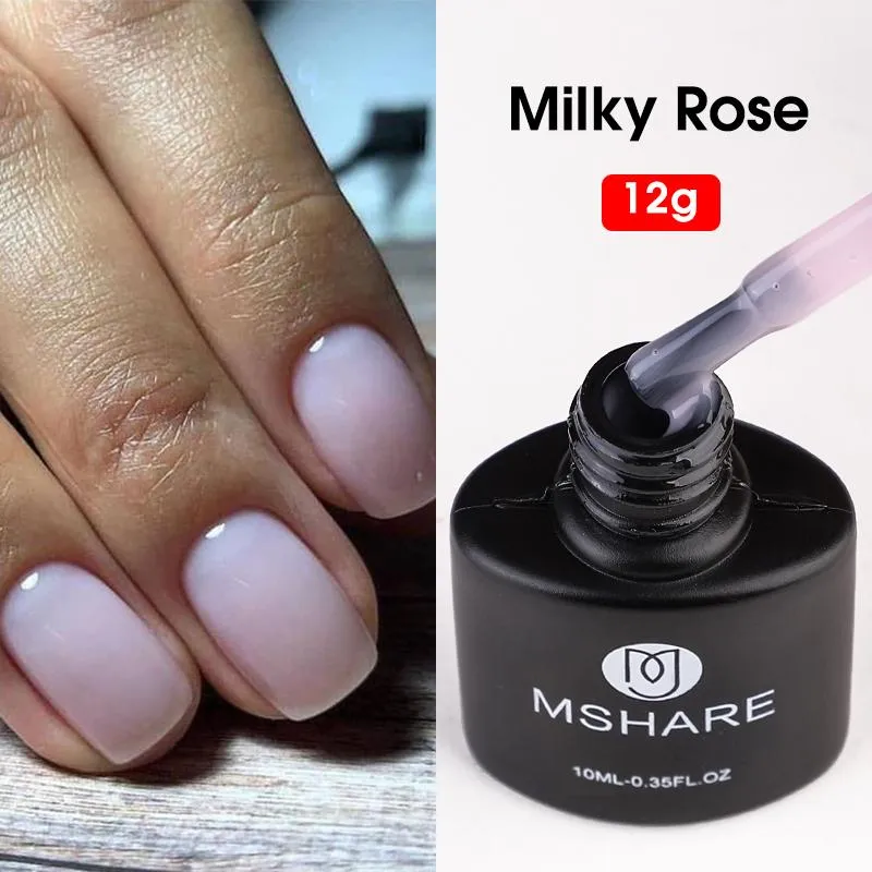 Nail Gel MSHARE Milky Rose Polish UV LED Semi Permanent Varnish Soak Off Cured With Dryer