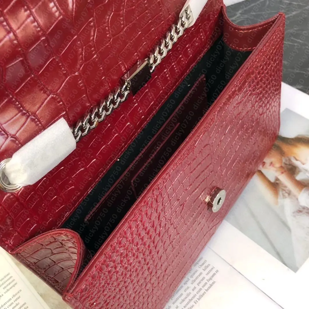 Fashion Alligator Leather shoulder bags chain clutch lady cowhide handbags presbyopic messenger Crocodile card holder women cross body bag wholesale