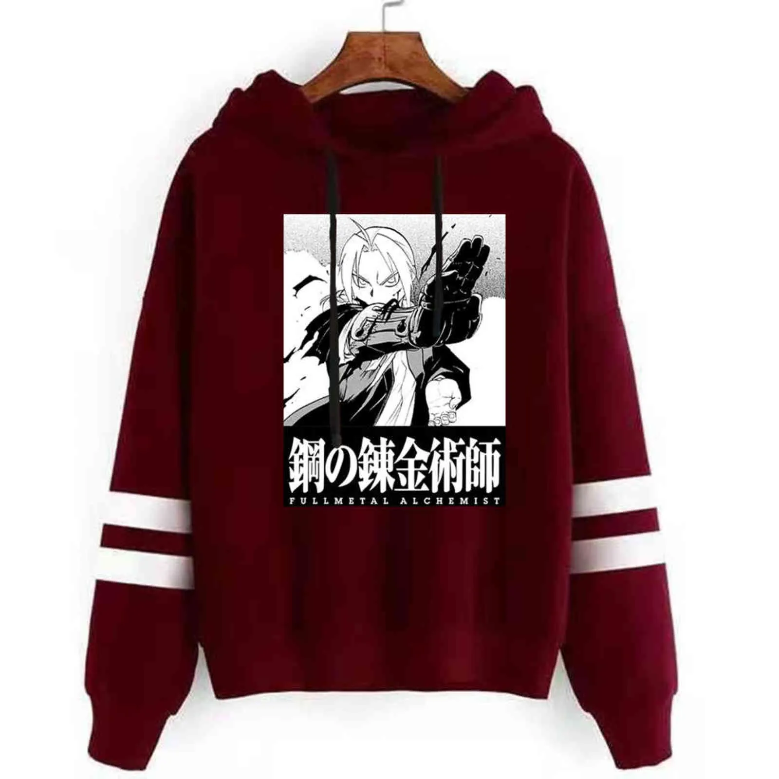 Anime Pulls Fullmetal Alchemist Sweat à capuche Lâche Casual Sweats à capuche unisexe Y211118