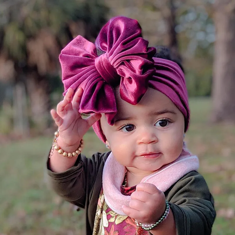 Nouveau-né bébé garçon fille velvet bandeau de cheveux accessoires cheveux  doux élastique turban hairbandes bébé enfant photographie de photographie