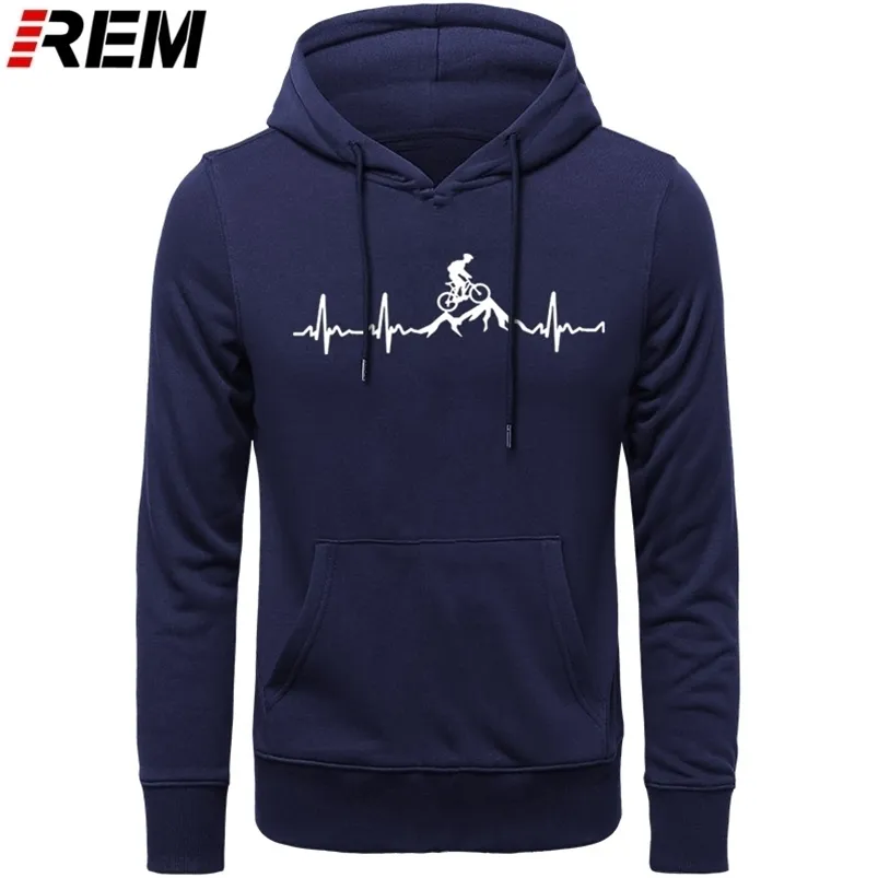 REM Hoodies Mountainbike Heartbeat Lustige MTB Dirt Bike Plus Benutzerdefinierte Langarm Herrenmode Familie Baumwolle Hoodies, Sweatshirts 210819