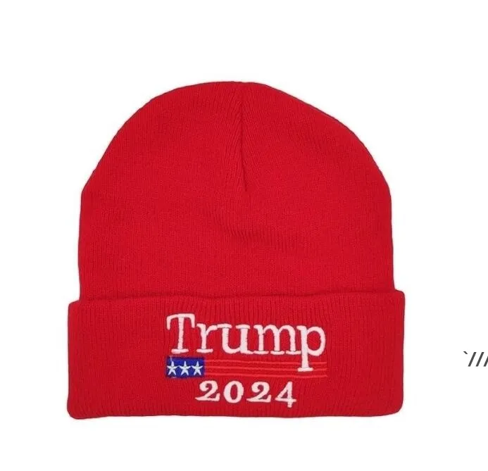 Trump Hat Élection présidentielle printemps tricot casquette de laine adultes Chapeaux de supporter d'hiver Skull RRB12537