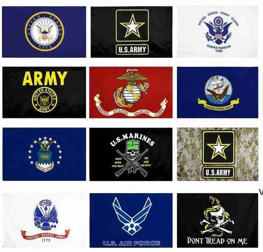 US Army Flag USMC 13 stilar Direktfabrik Partihandel 3x5FTS 90x150cm Air Force Skull Gadsden Camo Army Banner US Marines