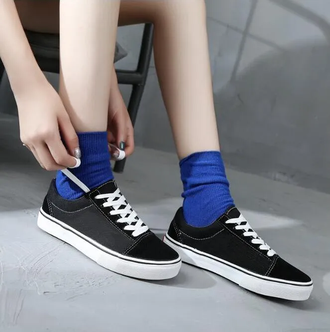 Classic Black White Skateboard Shoes Low-Top Mens Womans Canvas Casual Shoe Sneaker Tamaño: 35-45