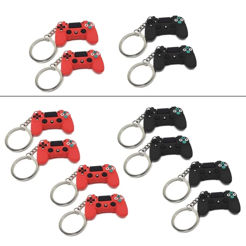 4Pcs Durable PVC Video Controller Handle Pendant Keychain Player Keyring Game Supplies Fashion Jewelry UnisexE