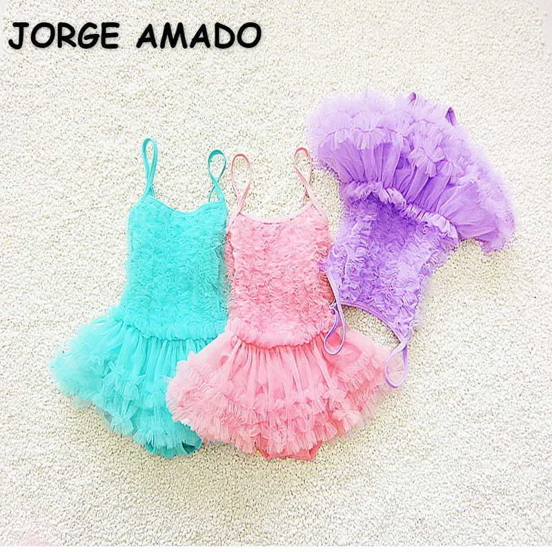 Sommar Baby Girls Badkläder Lovely Candy Color Tutu Skirt Sling Baddräkter Kids Mode Kläder E1506 210610