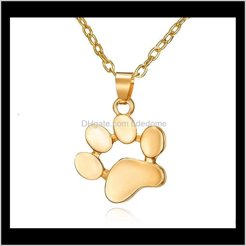 blingbling zinc alloy footprint necklace cute animal cat claw necklace dog claw necklace three colors to choose!jewelry wholesale