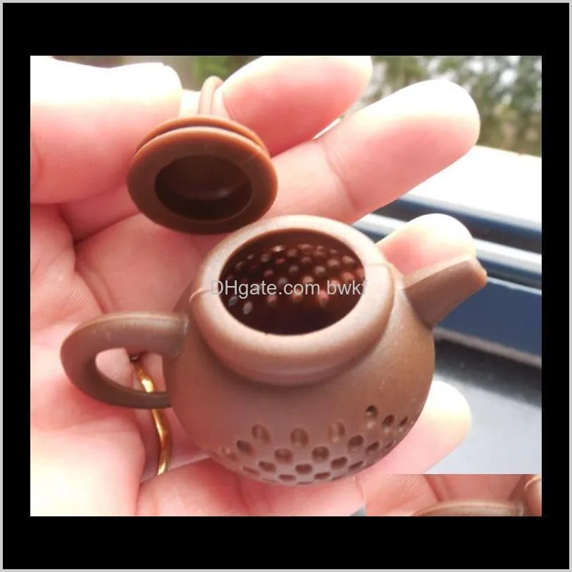 silicone teapot shape tea filter safely cleaning infuser reusable tea/coffee leaks kitchen accessories