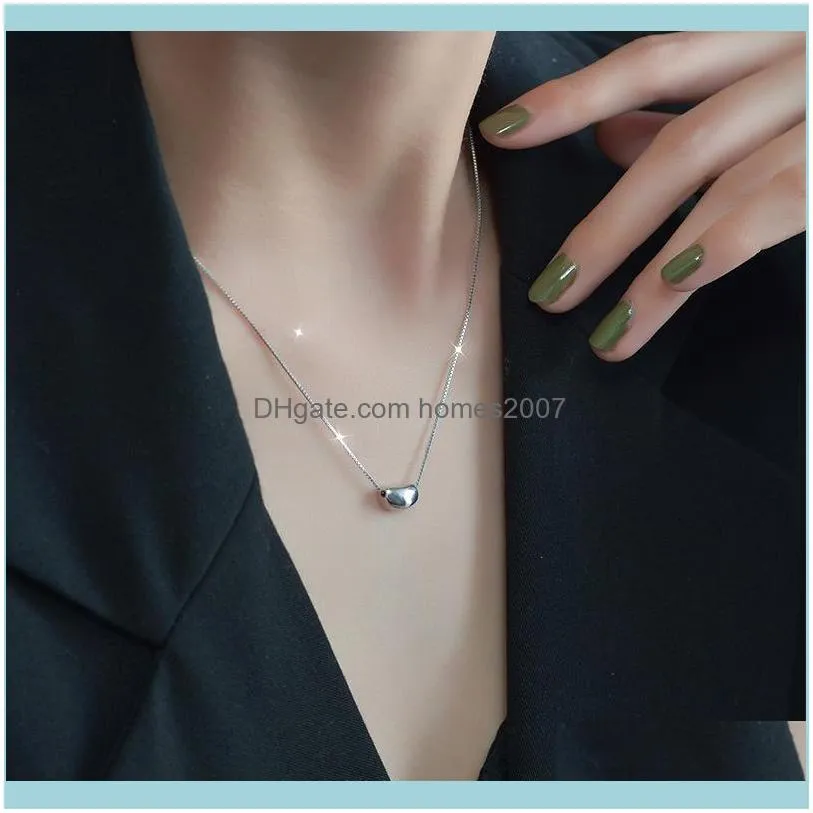 Acacia Bean Silver Necklace Women`s Trendy Clavicle Chain Simple Chic Versatile Jewelry Chains