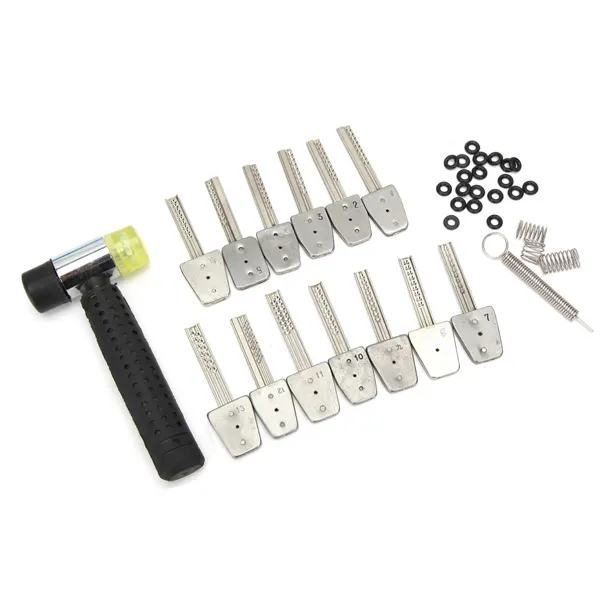 Huk 14-delige roestvrijstalen sleutel pick set met hamer tool