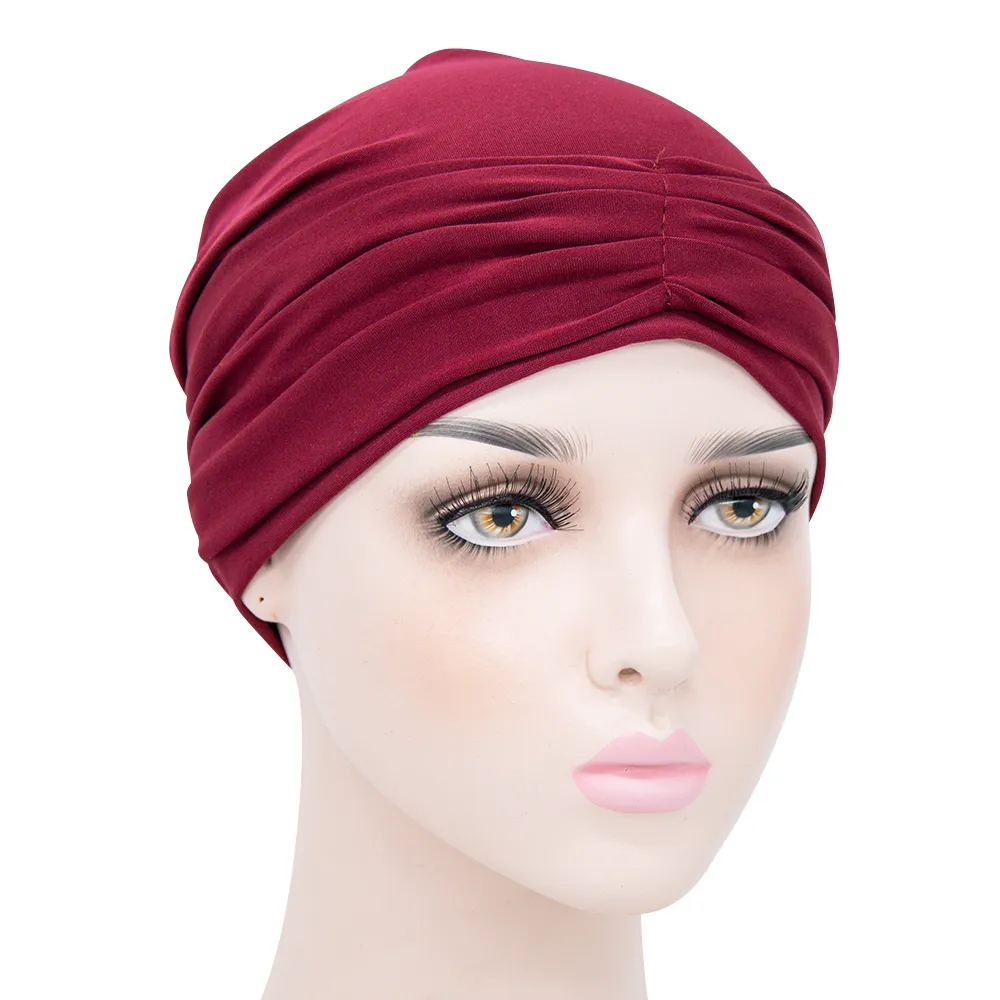 2021 femmes musulmanes Hijab Tube Turban sous-écharpe longue queue Bonnet Ninja perte de cheveux chapeaux enveloppement plissé chimio chapeau Beanie islamique casquettes