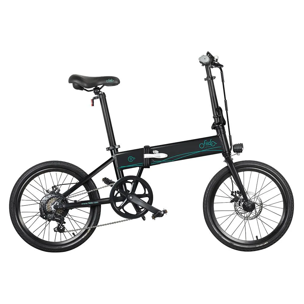 D4S Folding Moped Electric Bikes 6-speed Gear Shifting City Bike Commuter eBike 20-inch Tires black