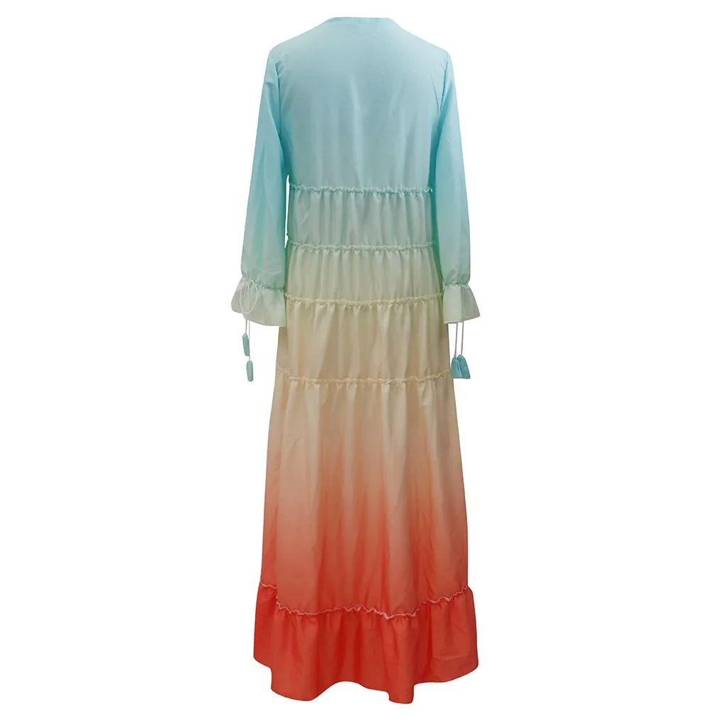 Women Summer Boho Maxi Dress Floor-Length Polyester Casual Beach Dress with  V-Neck and Flutter Sleeves from Dhgate Basic & Casual Dresses - price 31.09