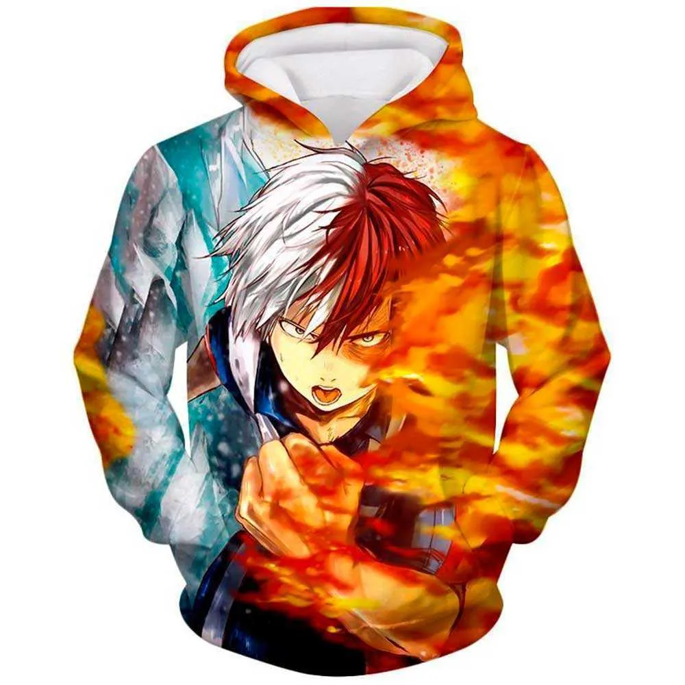 Anime My Hero Academia Cosplay Costume Sweat À Capuche Veste De Mode Katsuki Bakugo Dessins Animés Imprimé Hommes Femmes Unisexe Uniforme Y0816