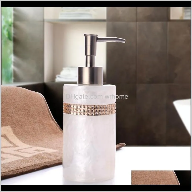 300ml cylindrical sparkle soap liquid dispenser bottle resin lotion dispenser pump bottle soap bathroom suppliers