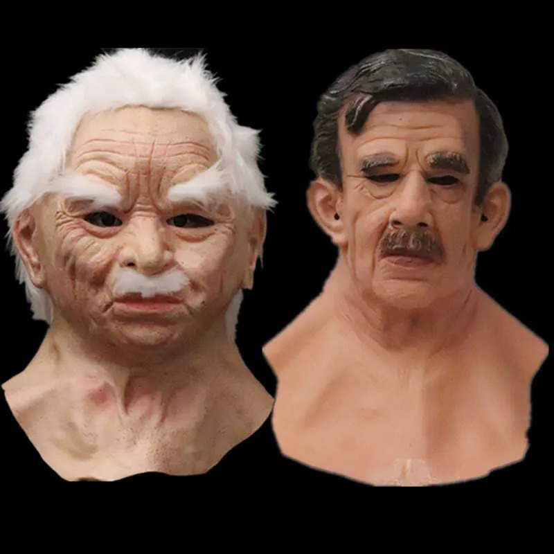 Máscara realista de anciano para Halloween, súper suave, máscara de látex  para mujeres mayores, máscara de miedo, cosplay, accesorios de disfraz de
