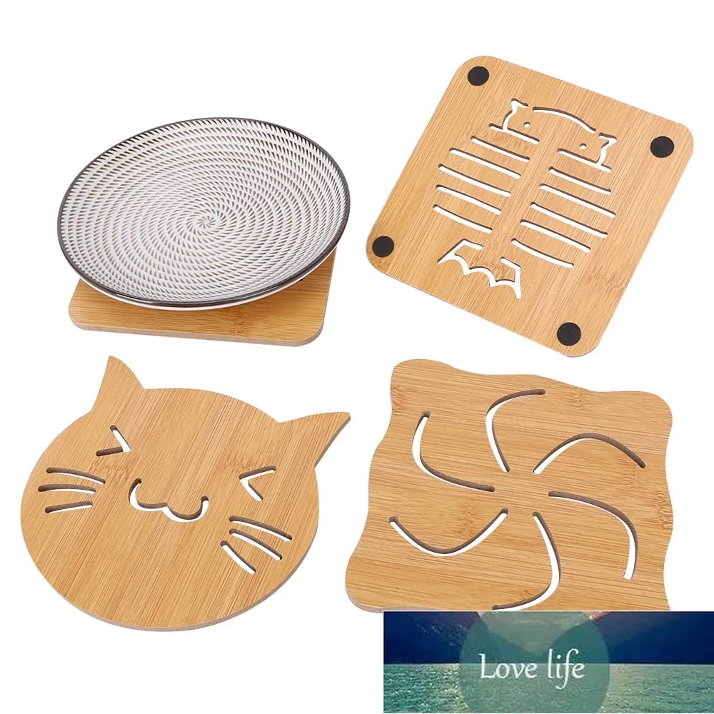 Houten onderzetters cartoon isolatie pad tafel antislip pot mat kom mat grote creatieve schattige placemats