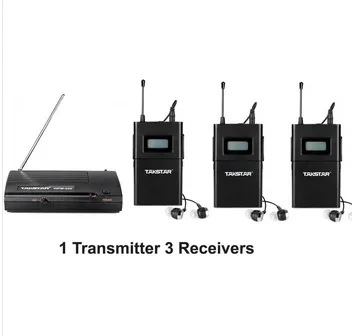 2014 UHF Wireless In Ear Stage Monitor Sistema TAKSTAR In Ear Stage Wireless Monitor System 3 Ricevitore + 1 Trasmettitore WPM-200 spedizione gratuita