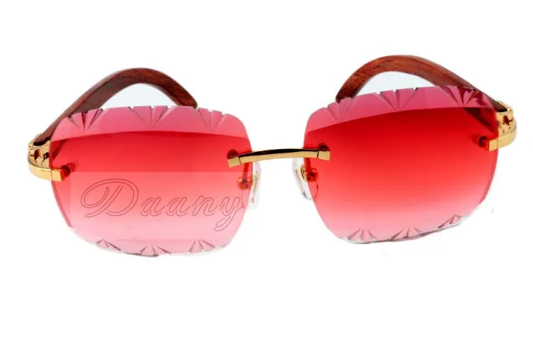 color engraving lens fashion design, high quality sunglasses 8300765 pure natural birch square sunglasses, size: 56-18-135mm