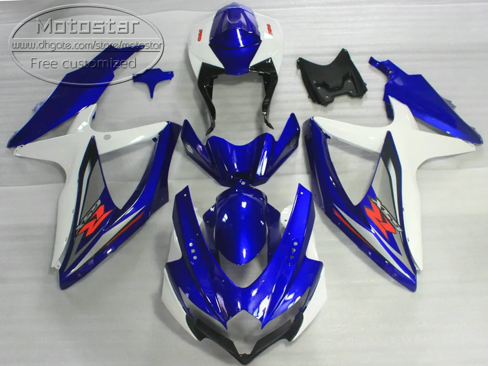 ABS Fairing Kit voor Suzuki GSX-R750 GSX-R600 2008 2009 2010 K8 K9 Blue White Black Backings Set GSXR 600 750 08-10 TA26