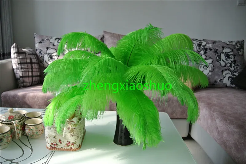 Wholesale 14-16inch35-40cm Lime Green ostrich feather plumes for Wedding centerpieces Home Decor party supplies