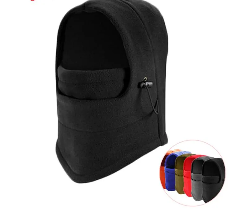 Thermal Fleece Balaclava Hat Hood Ski Rower Wiatr Korek Korek Maska Mężczyźni Neck Warmer Zimowy Neck Neck Helmet Cap