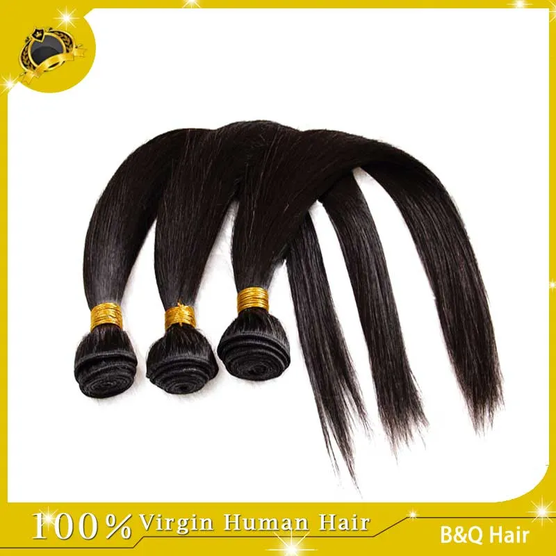 9A Virgin Human Hair Brazilian Malaysian Peruansk Indian Hair Extensions 3/4 bitar mycket brasiliansk rak hår dubbel inslag naturlig svart